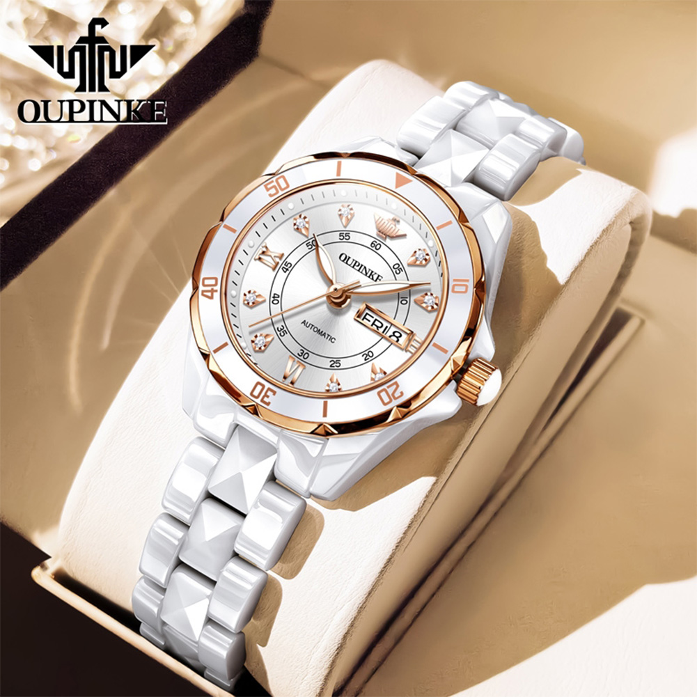 Sapphire Crystal Display - OUPINKE 3301 Automatic Mechanical Ladies' Watch