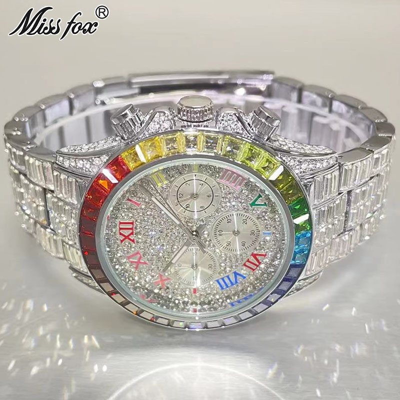 Luxury Watch Wallpaper - MISSFOX Luxury Iced Watch For Men