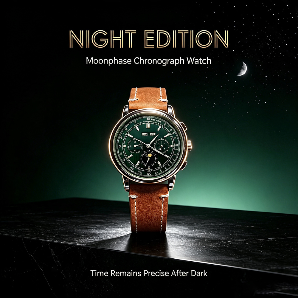 Sapphire Crystal Display - Men ST1655 Movement Moon Phase Automatic