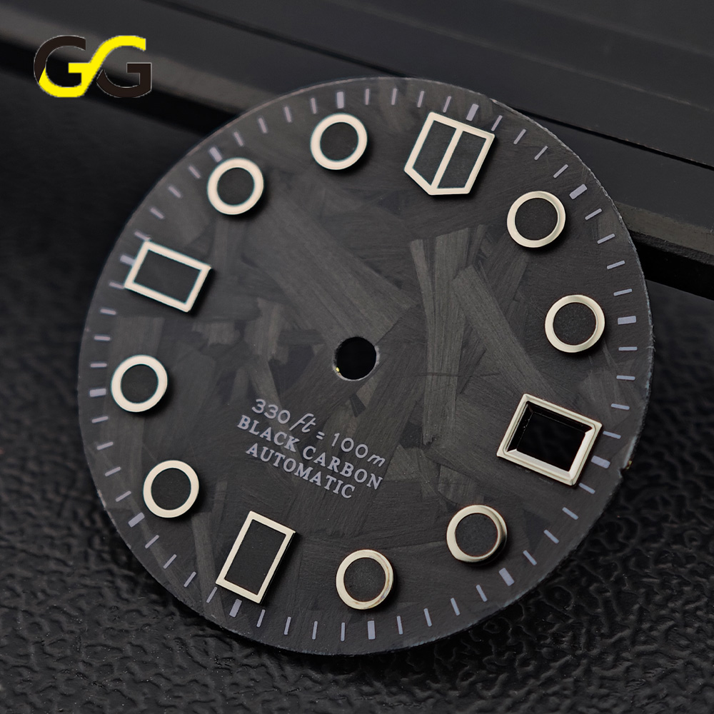 Bronze Case Watch - 28.5mm Carbon Fiber Watch Dial Single