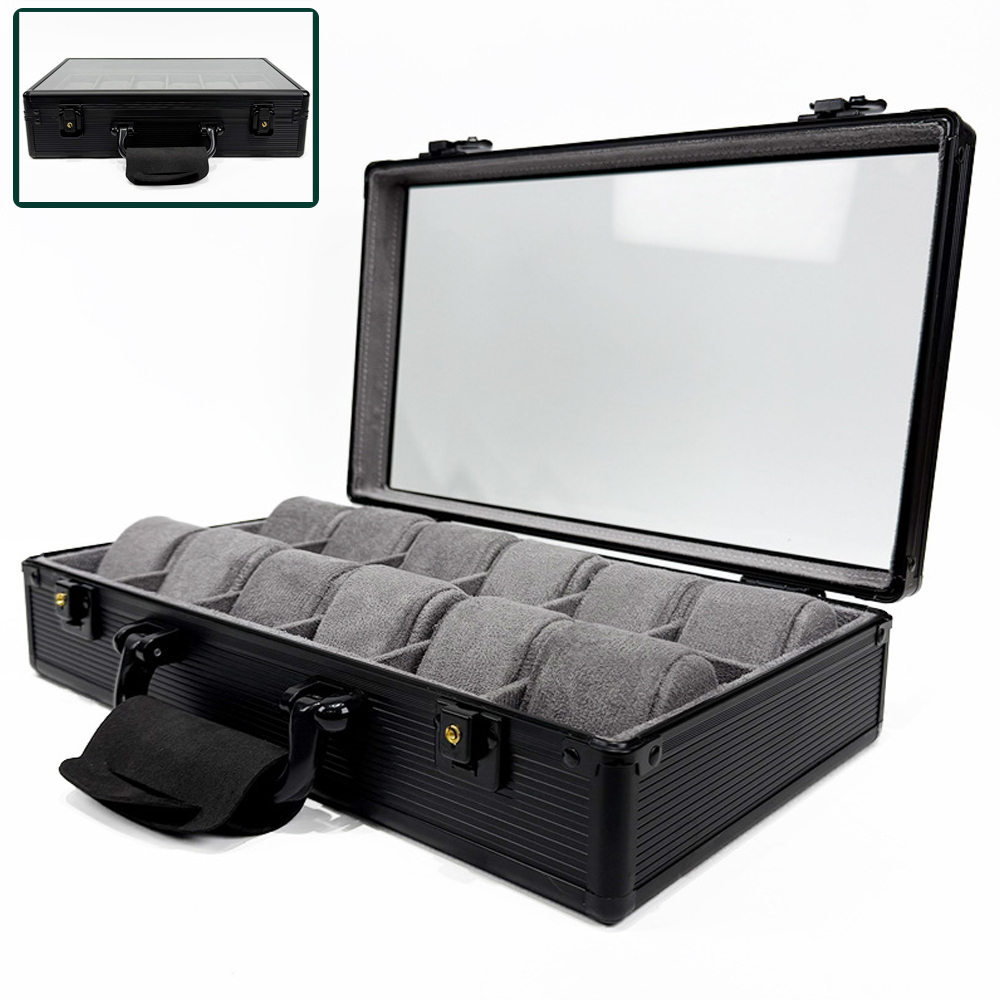 Luxury Watch Class - 18/6/12/15 Slots Aluminum Green Watch Box