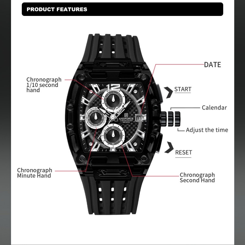 NAVIFORCE Man's Watch 5ATM Wat - Luxury Watch Gift Box review and price