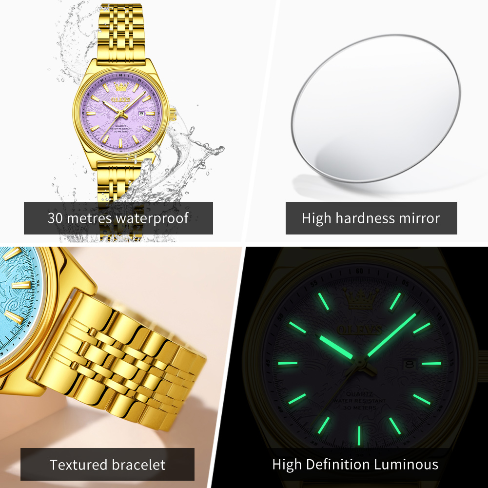 OLEVS Brand Luxury Gold Watch  - Luxury Watch Index review and price