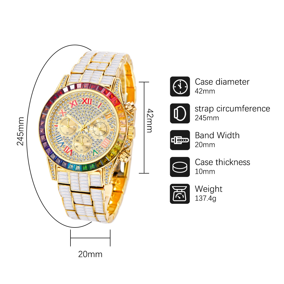 MISSFOX Luxury Iced Watch For  - Luxury Watch Wallpaper review and price