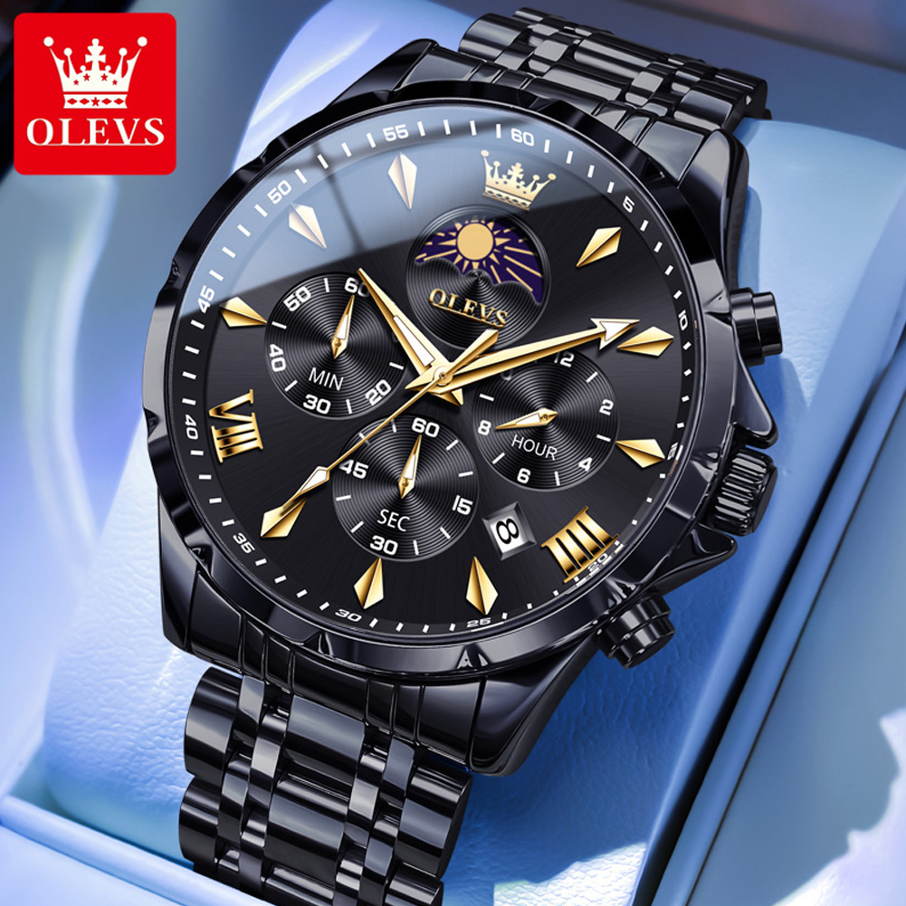 OLEVS 3653 Brand Moon Phase Ca - Luxury Watch Wallpaper review and price