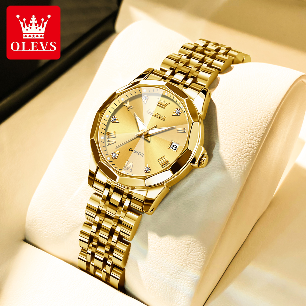 OLEVS Fashion Golden Watch for - Luxury Watch Logo review and price