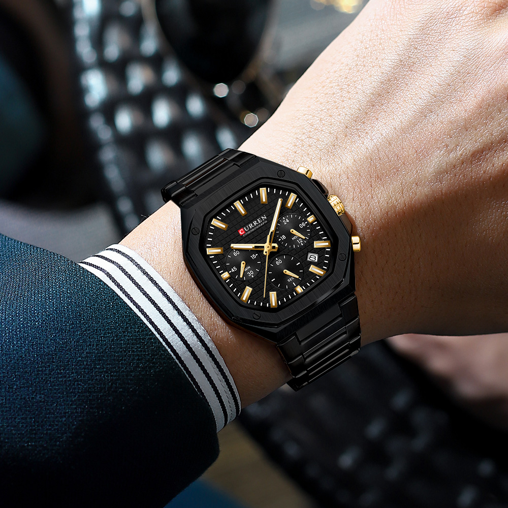 CURREN Luxury Square Chrono Wa - Luxury Watch Men review and price