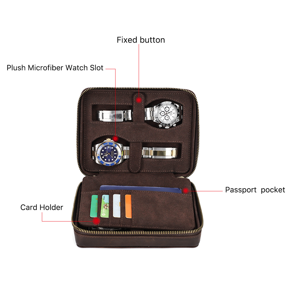 Retro Genuine Leather 4 Slots  - Luxury Watch China review and price
